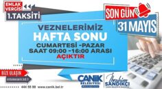 Canik’te Vezneler Hafta Sonu Açık