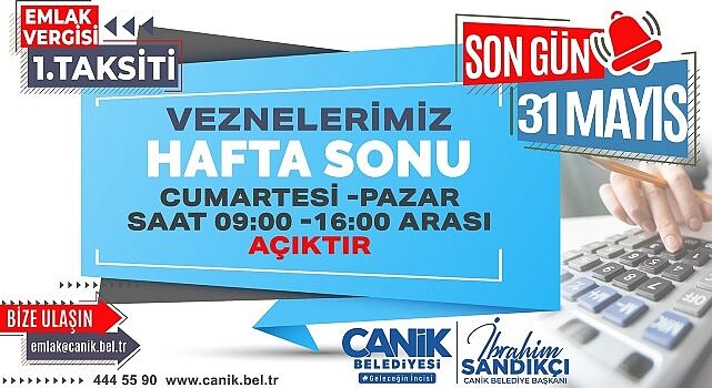 Canik’te Vezneler Hafta Sonu Açık