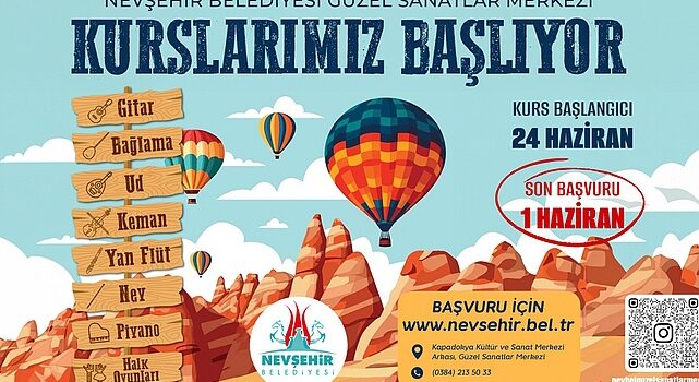 Nevşehir’de çocuk ve gençleri sanatla buluşturan Nevşehir Belediyesi Güzel Sanatlar Merkezi’nde açılacak olan yaz dönemi kursları için kayıtlar başladı