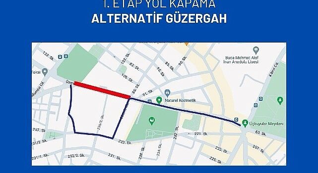 Buca Özmen Caddesi yağmur suyu hatlarının yapımı nedeniyle trafiğe kapatılacak