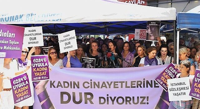 Konak’ta kadınlar şiddete ve kadın cinayetlerine ‘hayır’ dedi