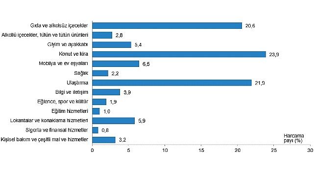 Tüik: Hanehalkı bütçesinden en fazla pay konut ve kira harcamalarına ayrıldı