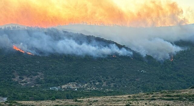 İzmir Büyükşehir Belediyesi İtfaiye ekipleri gece gündüz demeden alevlerin arasında