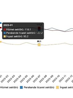 Tüik: Güven endeksi hizmet sektöründe %1,1 azaldı, perakende ticaret sektöründe %1,5 azaldı, inşaat sektöründe %0,9 azaldı