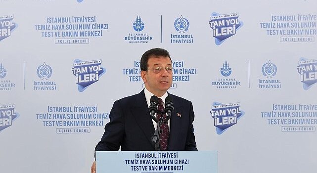 Ekrem İmamoğlu, İstanbul İtfaiyesi’ni dışa bağımlı olmaktan kurtaracak ‘Temiz Hava Solunum Cihazı Test ve Bakım Merkezi’ açılışında konuştu