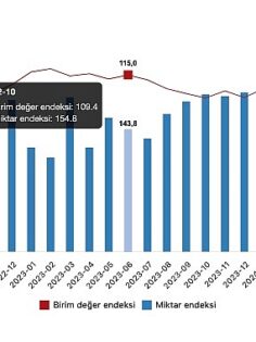 Tüik: İhracat birim değer endeksi %0,6 azaldı