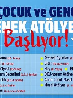 Çocuk ve Genç Yetenek Atölyeleri başlıyor