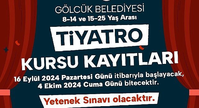 Gölcük Belediyesi tiyatro kursu kayıtları başladı.