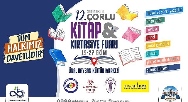 12. Çorlu Kitap ve Kırtasiye Fuarı Kapılarını Açıyor